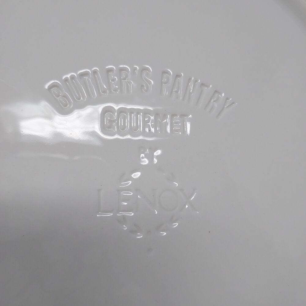 Lenox Butlers Pantry Gourmet Dinner Plate 12" Set of 2 Ivory Scroll Made Italy - Picture 8 of 9